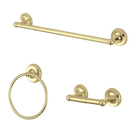 Kingston Brass Victorian 3-Piece Bathroom Accessory Set, Polished Brass BAK31248PB